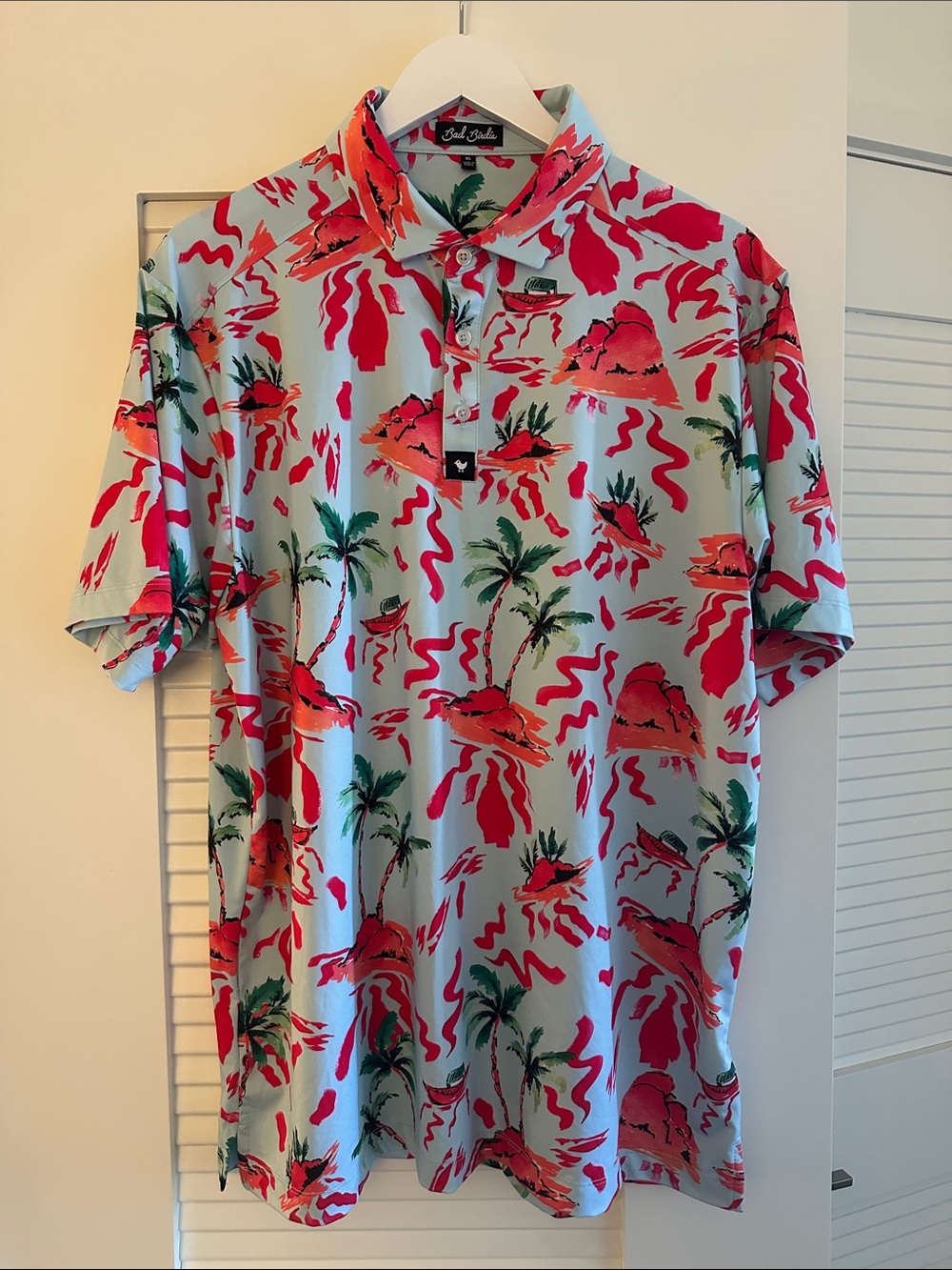 Bad Birdie volcano Hawaiian golf polo